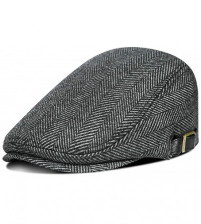 Newsboy Caps Men's Classic Newsboy Beret Gatsby Hat Winter Thick Blend Wool Vintage Flat Ivy Cabbie Cap Boyfriend Gift - C819...