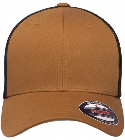 Baseball Caps Trucker Mesh Fitted Cap - Caramel/Black - CR18WZX2L5L