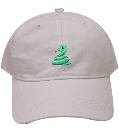 Baseball Caps Cute Snake Emoji Cotton Baseball Caps - White - CJ1862NSY75