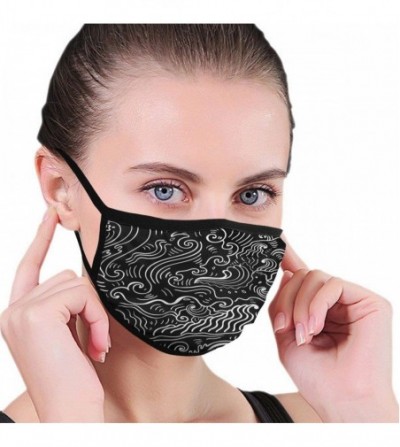 Balaclavas Colorful Dog Paw Print Black Washable Face Mask with Adjustable Straps Mask for Kids Man and Woman - 37 Black - C6...
