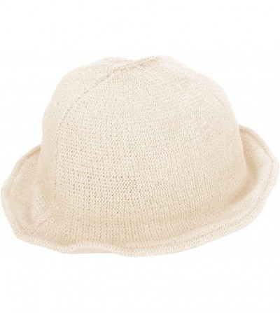 Bucket Hats Women's Soft Knit Bucket Hat - Ivory - CT126Q2UGHT