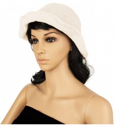 Bucket Hats Women's Soft Knit Bucket Hat - Ivory - CT126Q2UGHT