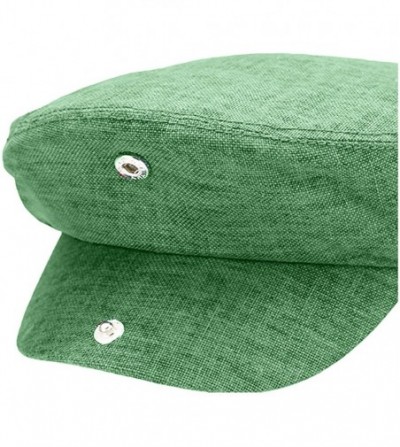 Newsboy Caps Men's Linen Flat Ivy Gatsby Summer Newsboy Hats - Apple Green - CY18T2RGN8G