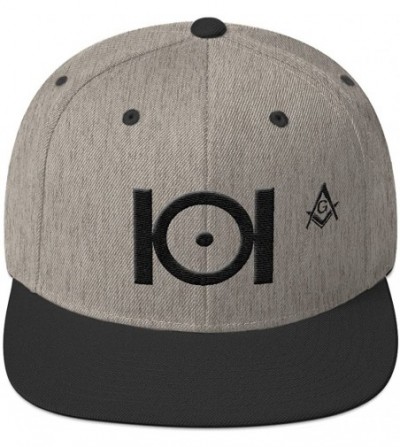 Baseball Caps Masonic Snapback Hat 3D Puff Embroidery Black Thread - Heather/Black - CR18DCOE4TM
