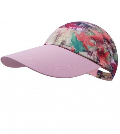 Baseball Caps Women's Visor Big Brim Quick Dry Open Top Hat UPF 50+ - Pink - CM18G26E0E4