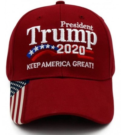 Baseball Caps Keep America Great Hat Donald Trump President 2020 Slogan with USA Flag Cap Adjustable Baseball Cap - CU193MQH2WG