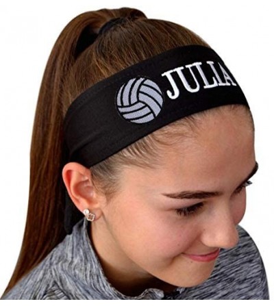 Headbands Volleyball TIE Back Moisture Wicking Headband Personalized with The Embroidered Name of Your Choice - CO189TI9CS8