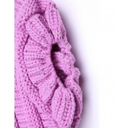 Skullies & Beanies Women's Knitted Messy Bun Beanie Cap Ponytail Hat - Dusty Rose - CI18XKGLGXT