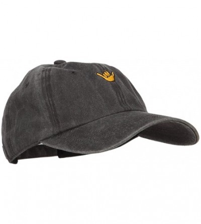 Baseball Caps Mini Hang Loose Embroidered Unstructured Cap - Black - C61858X9REI