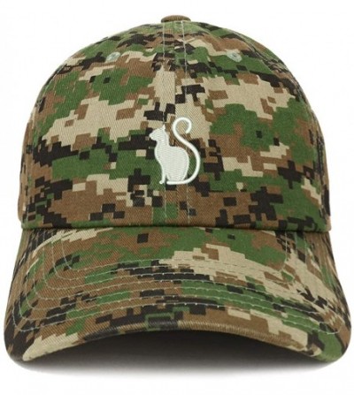 Baseball Caps Cat Image Embroidered Unstructured Cotton Dad Hat - Digital Green Camo - CB18S54WGCW