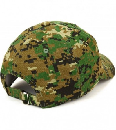 Baseball Caps Cat Image Embroidered Unstructured Cotton Dad Hat - Digital Green Camo - CB18S54WGCW