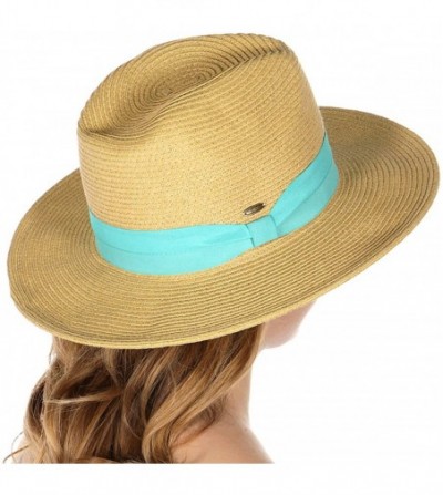 Sun Hats Beach Sun Hats for Women Large Sized Paper Straw Wide Brim Summer Panama Fedora - Sun Protection - CA18DANKU9O