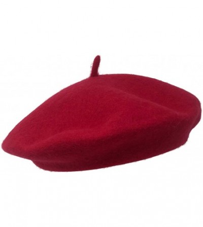 Berets Classic Stretchable Wool French Beret - Red - CU18UX87NWU