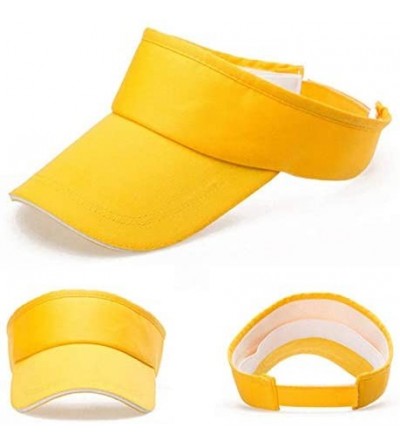 Sun Hats Men Women Summer Visor Sun Plain Hat Cap Sun Hat - Orange - CR18QHGA3KZ