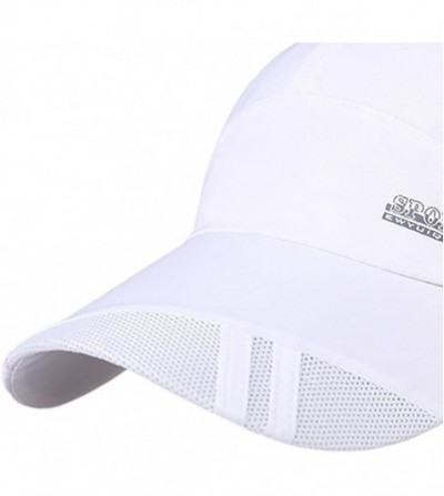 Baseball Caps Men's Summer Outdoor Sport Baseball Cap Mesh Hat Running Visor Sun Caps - White-1 - C918RTI66GI