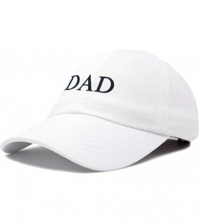 Baseball Caps Embroidered Mom and Dad Hat Washed Cotton Baseball Cap - Dad - White - CX18Q294EH7