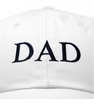 Baseball Caps Embroidered Mom and Dad Hat Washed Cotton Baseball Cap - Dad - White - CX18Q294EH7