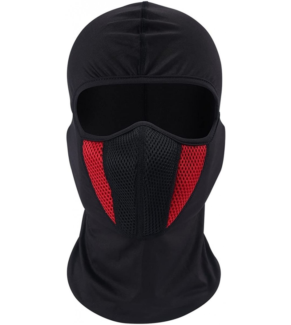 Balaclavas Windproof Face Mask-Balaclava Hood-Cold Weather Motorcycle Ski Mask - Black Red - C418YLTTWND