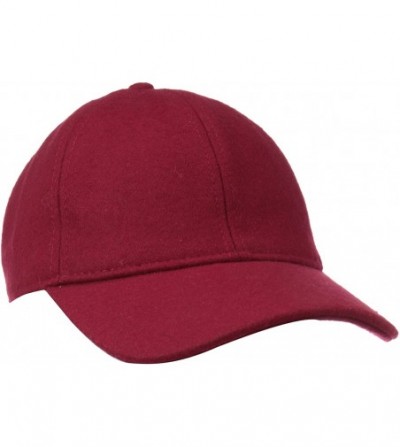 Baseball Caps Women's Wool Baseball Hat with Adjustable Back - Oxblood - CM11CZVH3MR