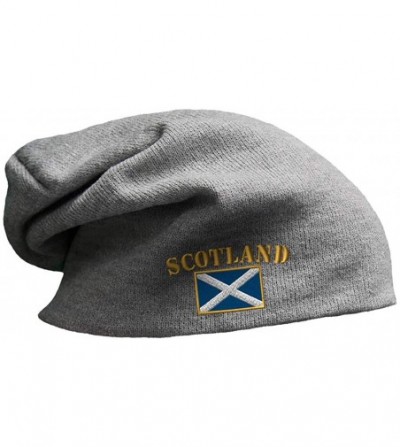 Skullies & Beanies Slouchy Beanie for Men & Women Scotland Flag Embroidery Skull Cap Hats 1 Size - Light Grey - CU18ZDOIW0I