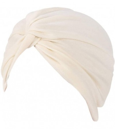 Skullies & Beanies Women Cotton India Ruffle Turban Muslim Hat- Cancer Chemo Hijib Headwrap Hijabs residentD - Beige - CU18MG...