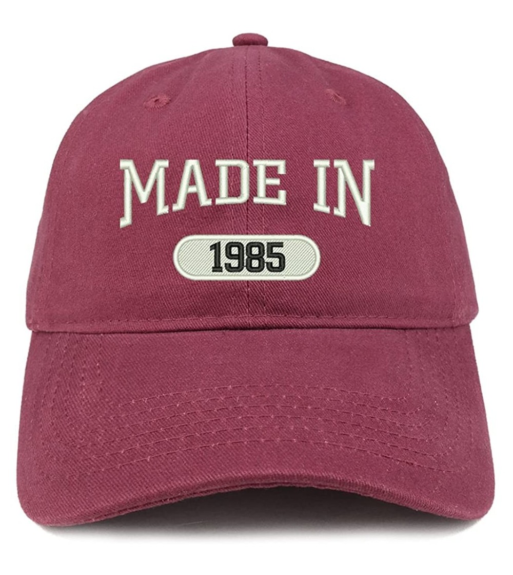Baseball Caps Made in 1985 Embroidered 35th Birthday Brushed Cotton Cap - Maroon - CP18C9CWOTR