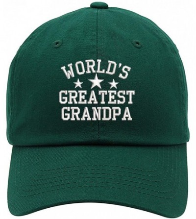 Baseball Caps World's Greatest Grandpa Embroidered Low Profile Soft Cotton Baseball Cap - Vc300_forestgreen - CG18QHLH3I2