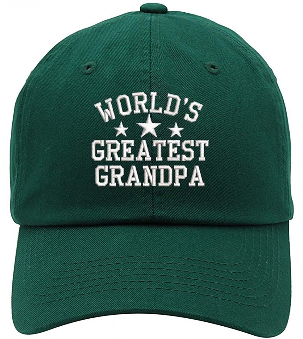 Baseball Caps World's Greatest Grandpa Embroidered Low Profile Soft Cotton Baseball Cap - Vc300_forestgreen - CG18QHLH3I2