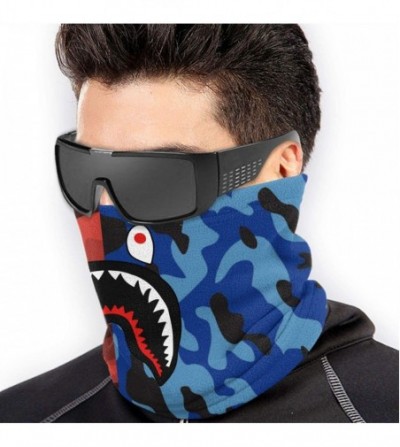 Balaclavas Bape Shark Half Blue Camo Neck Gaiter Warmer Windproof Mask Dust Face Clothing Free UV Face Mask - CK1970DSL02