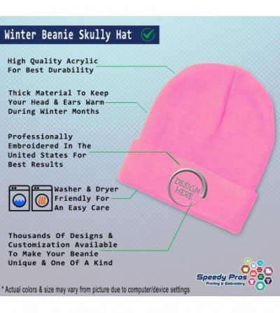 Skullies & Beanies Custom Beanie for Men & Women Rottweiler Embroidery Acrylic Skull Cap Hat - Soft Pink - C418AQ64YCI