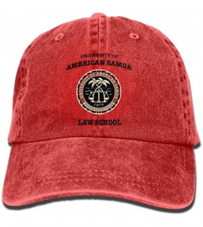 Baseball Caps Unisex University of American Samoa Law School Dyed Washed Denim Cotton Baseball Cap Hat Natural - Red - CW18GN...