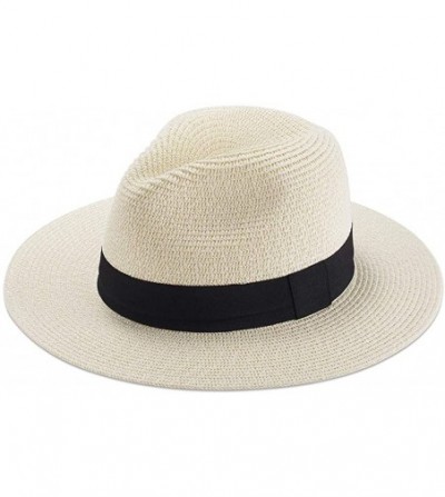 Sun Hats Beach Hats for Women- Summer Straw Hats Wide Brim Panama Hats with UV UPF 50+ Protection for Girls and Ladies - CM19...