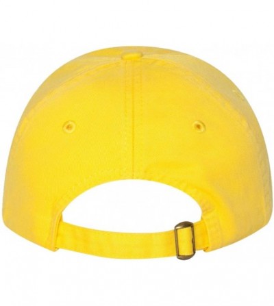 Baseball Caps Bio-Washed Unstructured Cotton Adjustable Low Profile Strapback Cap - Neon Yellow - CW12EXQPYVX