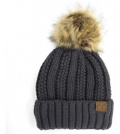 BYSUMMER Cable Knit Beanie Faux