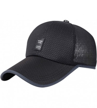 Sun Hats Unisex Mesh Anti-UV Sun Hat Breathable Dry Quickly Baseball Hat Running Cap - Black - CH18RW3IS2D