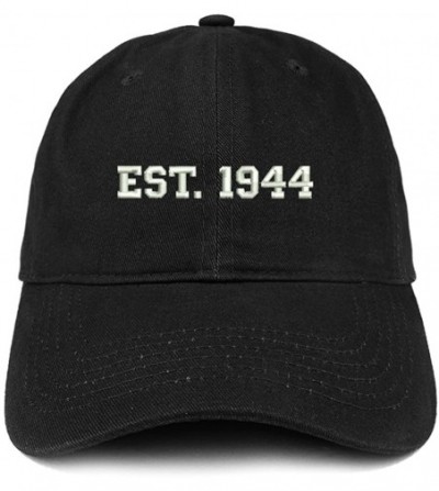 Baseball Caps EST 1944 Embroidered - 76th Birthday Gift Soft Cotton Baseball Cap - Black - C018322TMNX