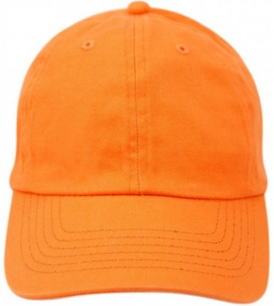 Baseball Caps Washed Low Profile Cotton and Denim Baseball Cap - Orange - C012NZ6NLGP