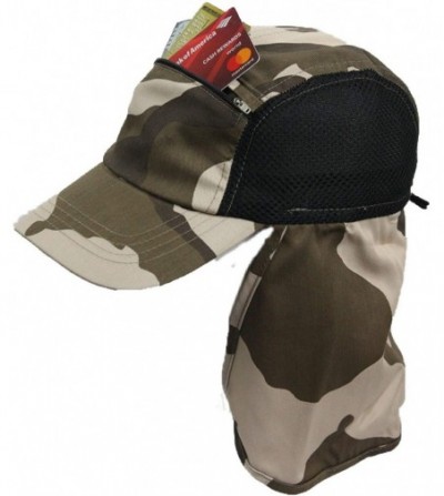 Sun Hats Baseball Cap Ear Flap Pocket Sun Neck Cover Bonnie Visor Camo Hiking Fishing - Desert Camo - C718U2EXZM7