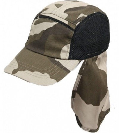 Sun Hats Baseball Cap Ear Flap Pocket Sun Neck Cover Bonnie Visor Camo Hiking Fishing - Desert Camo - C718U2EXZM7