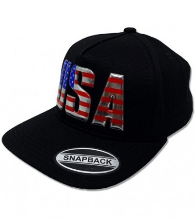Baseball Caps USA Flag Snapback - Classic US Flag 3D Embroidered Baseball Cap - Embossed Usa - Black - C718KL737LM