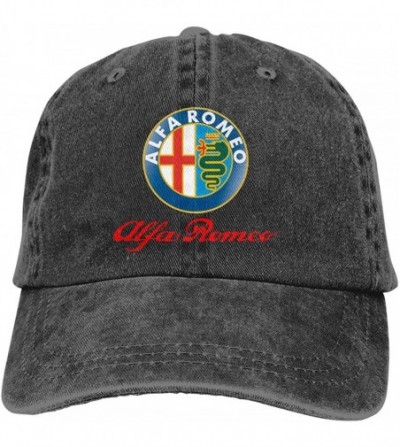 Baseball Caps Custom Printing Casual Dad-Hat Alfa Romeo Logo Cool Baseball Cap - Black - CF18W5YK3LM