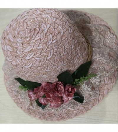 Sun Hats Straw Hat Beach Sun Hat Casual Bucket Hat with Flower for Ladies - Beige - C8120JG6JFB