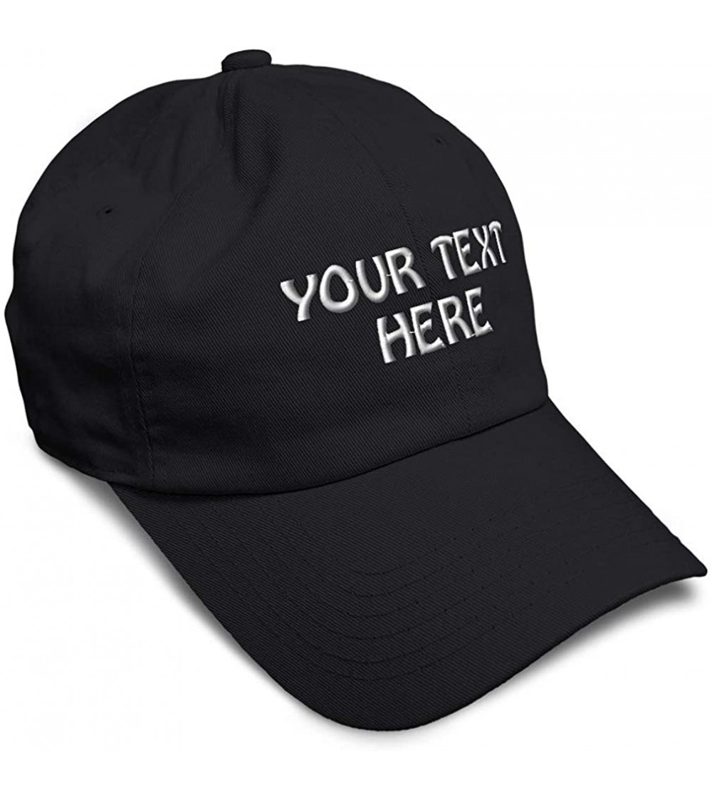 Baseball Caps Soft Baseball Cap Custom Personalized Text Cotton Dad Hats for Men & Women - Black - C018DM0XW6Z