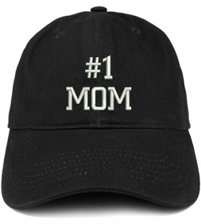 Baseball Caps Number 1 Mom Embroidered Low Profile Soft Cotton Baseball Cap - Black - CJ184UUQL3W
