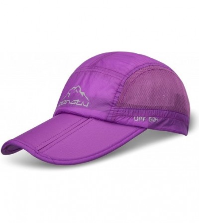 Sun Hats UPF50+ Protect Sun Hat Unisex Outdoor Quick Dry Collapsible Portable Cap - B-purple - CX17YIN6ZS5