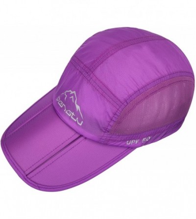 Sun Hats UPF50+ Protect Sun Hat Unisex Outdoor Quick Dry Collapsible Portable Cap - B-purple - CX17YIN6ZS5