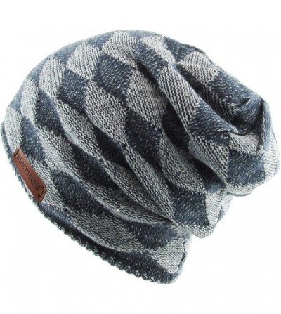 Skullies & Beanies Super Warm Slouchy Fleeced Long Beanie Warm Fur Lined Winter Knit Hat Thick Skull Cap - CE18GLE5LXW