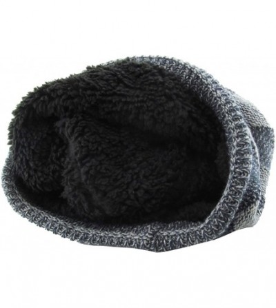Skullies & Beanies Super Warm Slouchy Fleeced Long Beanie Warm Fur Lined Winter Knit Hat Thick Skull Cap - CE18GLE5LXW