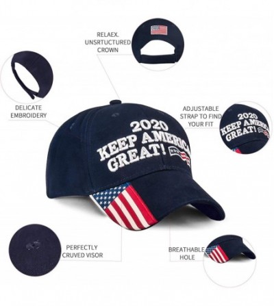 Baseball Caps Donald Trump 2020 Hat Keep America Great Embroidered MAGA USA Adjustable Baseball Cap - G-3-navy Blue - CB18WWW...
