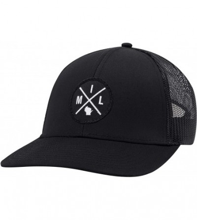 Baseball Caps MIL Hat - Milwaukee Trucker Hat Baseball Cap Snapback Golf Hat (Black) - CZ18W8OWRU8